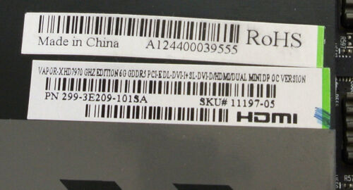 AMD Sapphire Radeon R9 280X 6GB Video Card Mac Pro 3,1-5,1 Metal 7950 7970