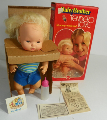 Vintage 1975 Mattel Tender Love Baby Brother Doll *NEW IN BOX