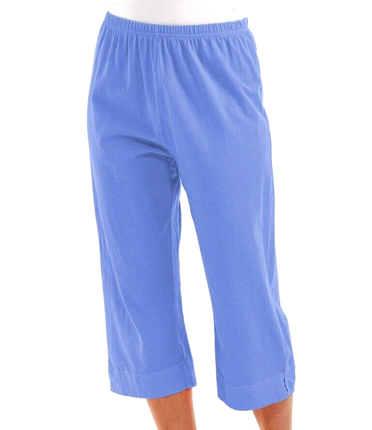 FRESH PRODUCE Medium PERI Blue Jersey Cotton Capris Stretch Classic NWT $56  