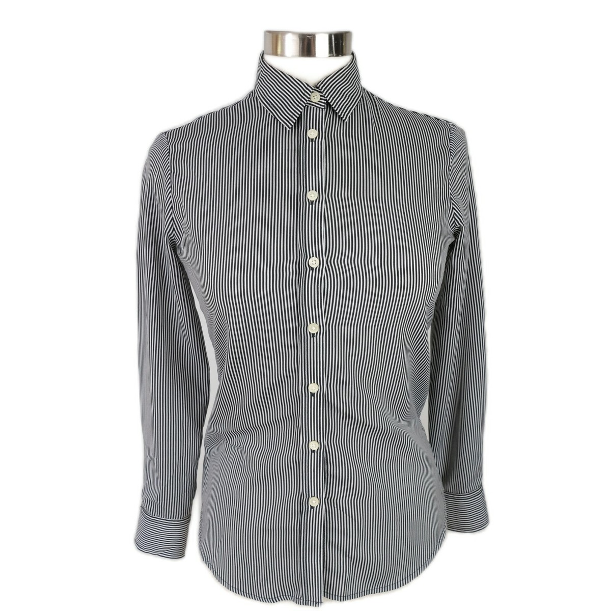 Banana Republic Womens Dillon LS Button Up Black White
