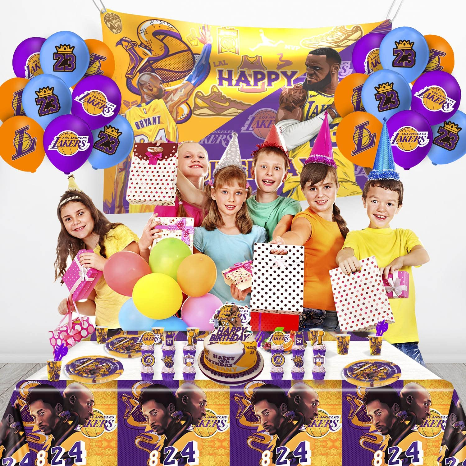 Lebron James Lakers Birthday Banner Personalized Party Backdrop Decora –  Ediblecakeimage