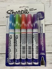 Sharpie Oil Based Paint Markers, Medium Point, Assorted Colors, Set of 5