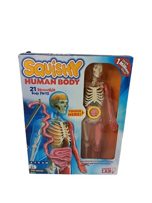 SmartLab Toys Squishy Human Body with 21 Removable Body Parts with Anatomy Book