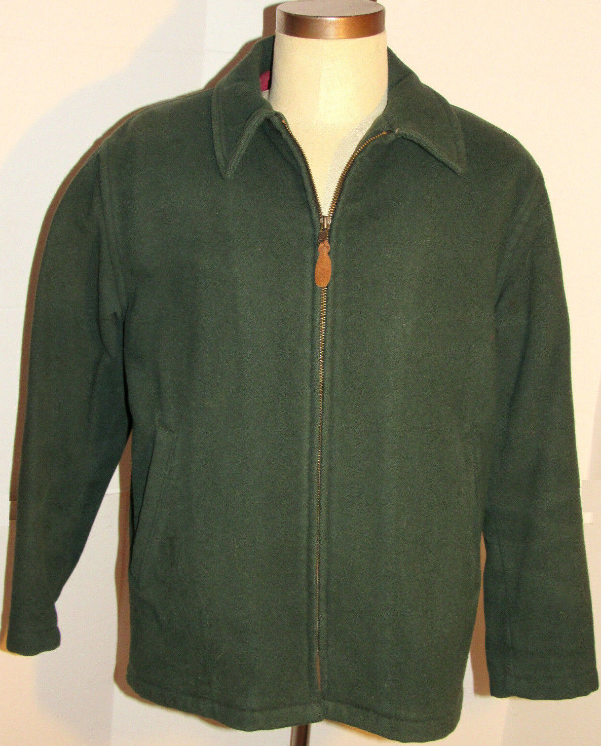 Max 81% OFF VINTAGE WOMEN'S LL BEAN Animer and price revision FOREST ZIP-UP WOOL GREEN JACKET COTTON
