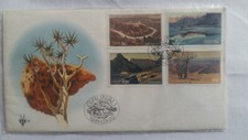 4 Briefmarken mit historischen Briefmarken aus dem damaligen Südwest-Afrika mit