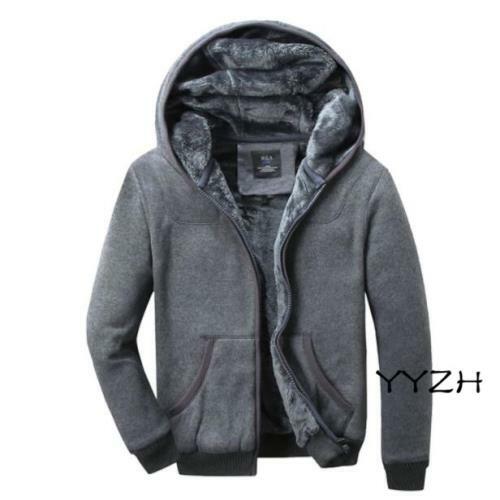 Winter Mens Thicken Hoodie Faux Fur Lining Coats Warm Loose Jackets Parka Coats - Bild 14 von 15