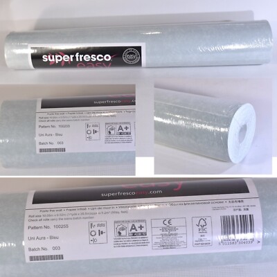 Superfresco Esy to install wall paper Uni Aura Bleu 100255 roll