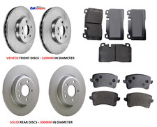 FOR AUDI Q5 2.0 TDi, 2.0 TFSi 2012-2016 FRONT & REAR BRAKE DISCS & PADS SET