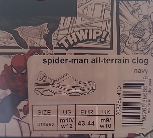 Crocs Marvel Spider-Man Men's Size 10 All Terrain Clog 208782-410 Women’s 12 New - Picture 8 of 8