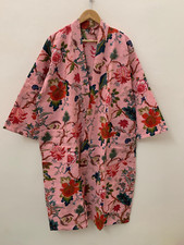Floral Waffle Bridal Robes  Floral Kimono  Indian Pink Bathrobe  Beach Kimono