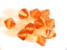 25 pc SWAROVSKI CRYSTAL TOPAZ Loose BEADS 6mm 5328 Bicones, November Free Ship