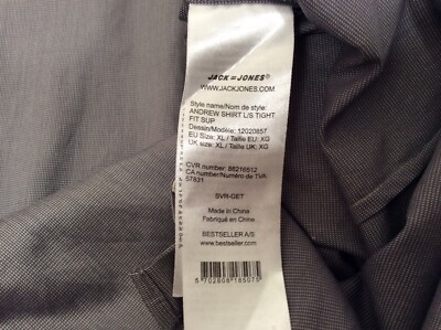 Jack & Jones SHIRT MENS XL PREMIUM TAILORED Button Up Long Sleeve