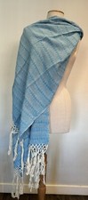 Portabebés Doula Mexicano Rebozo Algodon Labrado Azul Turquesa Mantón