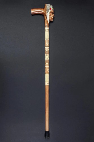 Handgeschnitzter Holz Schamane Gehstock - Handwerker Stock, einzigartiges Sammlerstück Geschenk