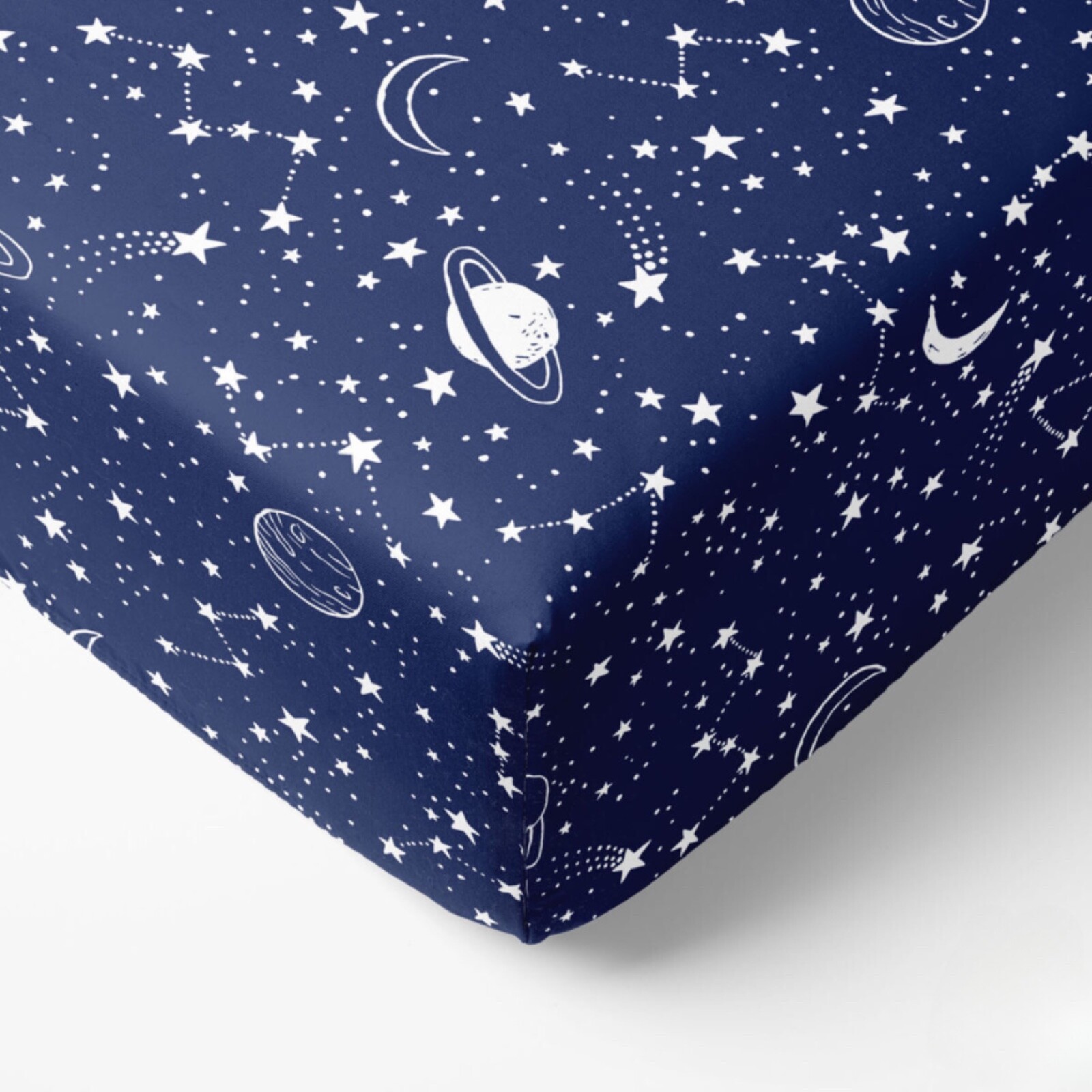 Baby Boy Cot & Cot Bed Fitted Sheet 100 COTTON , Blue Nursery, Rocket