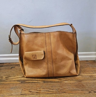 Bree Vintage Tanned Brown Leather Duffle Luggage Laptop Bag Extra Large Flawed