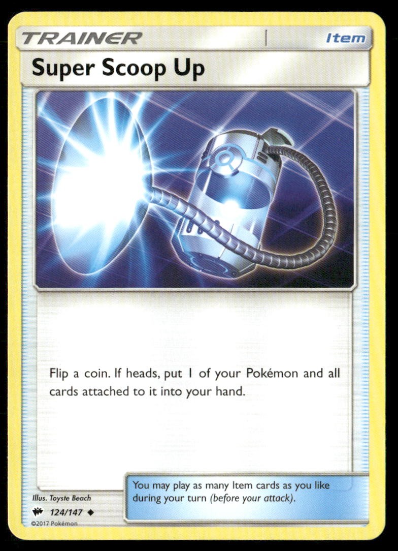 Super Scoop Up Burning Shadows 124/147 Uncommon Pokemon Near Mint