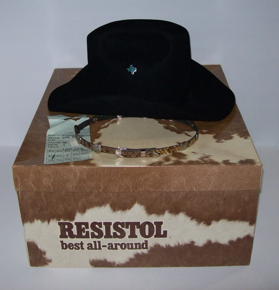 Chapeau Cowboy Vintage Reed Hill – Fourrure Mélangée, Taille 6 3/4, Western