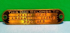 Lancaster TX Brass Dog Collar Tag Vintage