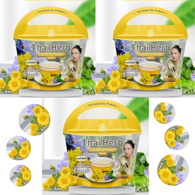 Thai Natural Detox Tea Rang Jued &Chrysanthemum Cleanse Caffeine Free 10 bags/Pa