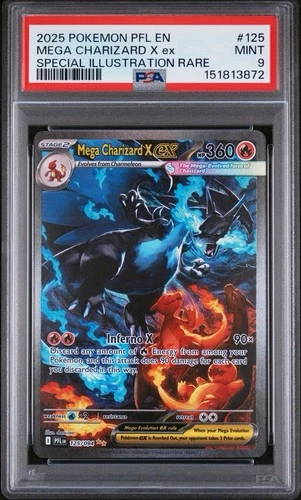 Mega Charizard X ex 125/094 Me02: Phantasmal Flames SIR PSA 9 Mint