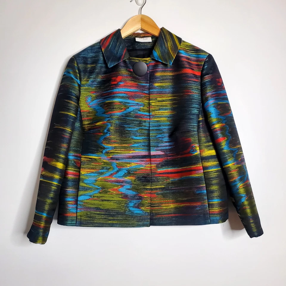 Akris Punto Northern Lights Silk Cropped Blazer Excellent Condition Size 12 - Image 2 of 4