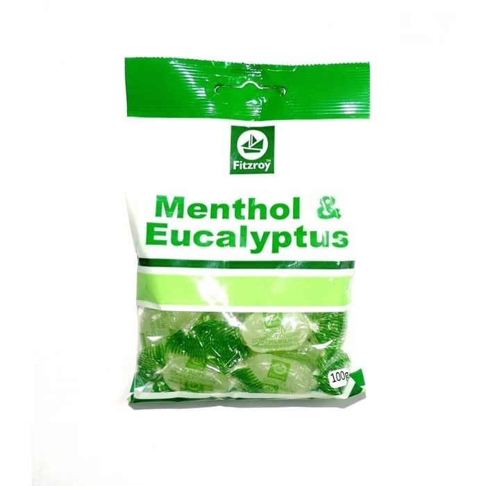 Dulces de mentol y eucalipto Fitzroy para acción calmante de vapor 100 g