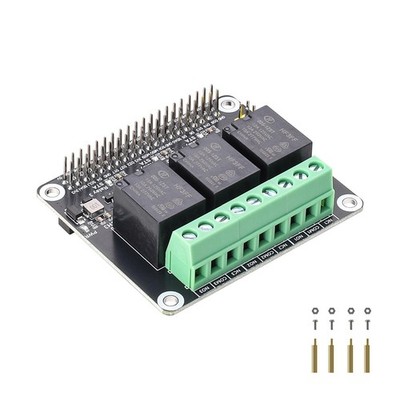 3 Channel Relay Expansion Board HAT OptoIsolated Module For Raspberry Pi