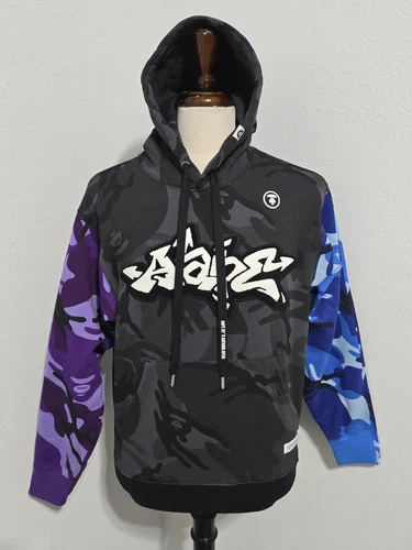 A BATHING APE (BAPE) Felpa con cappuccio multi mimetica AAPE By A Bathing Ape hollywood taglia small