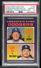 2020 Heritage Hot Box Chrome Purple Refractor Dustin May Gavin Lux PSA 10 yf1