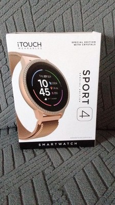 iTOUCH Sport 4 Special Edition Smartwatch Pink Metal 42mm iOS Android Crystals