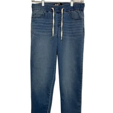 Rewash Womens Small Blue Pull-On EcoFriendly Elastic Waist Pants Soft Flat Front