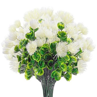 8pack Artificial Outdoor Plants Flowers UV Resistant Plastic Flowers Set Spri...