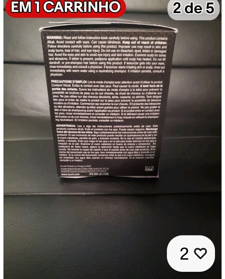 Texturizador de fuerza regular Luster's Scurl con aceite de oliva y argán nuevo Foto 3 de 4