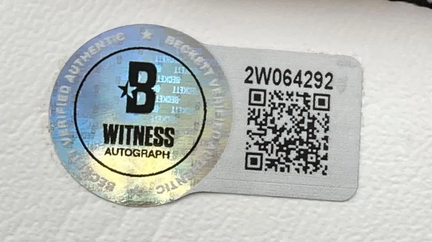 Jim Kelly Thomas Reed Firmado Bills Logo Fútbol Bills Dinastía BAS con Estuche Foto 2 de 3