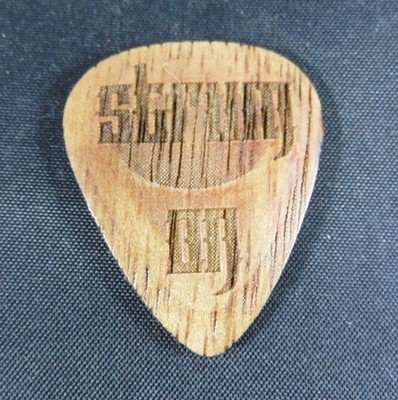 Hickory Guitar Pick - 351 style   Handcrafted Wood Pick   Engraved Design