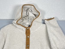 Carhartt Hoodie Girls 8 White Fleece Henley Sherpa Pullover Kangaroo Pocket
