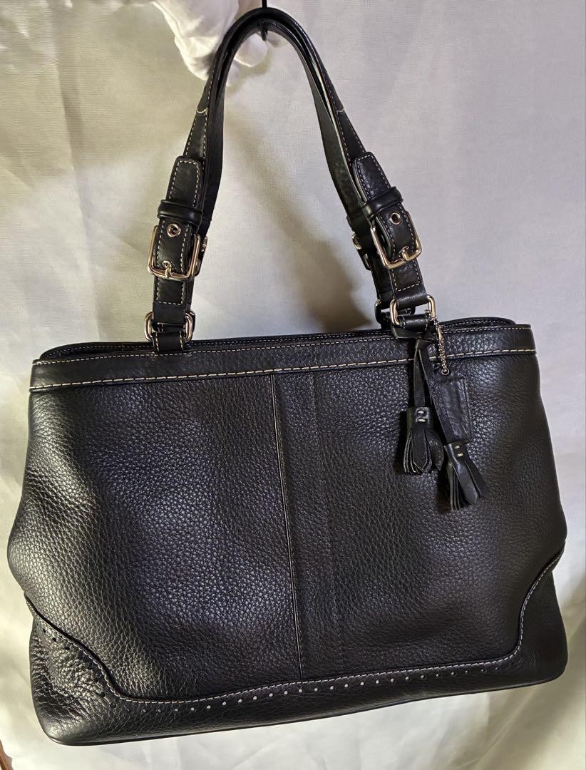 COACH 5056 Tote Bag Leather Black
