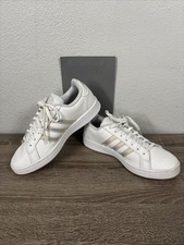 Adidas Grand Court Womens White LaceUp Sneaker Athletic Shoes Size 7