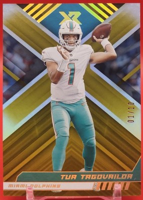 2022 TUA TAGOVAILOA GOLD 01/10 #6 Panini Xr Football Jersey Number Match Bookend