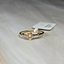 Kendra Scott Dira 18k Gold Vermeil Pearl Band Ring Size 8 New With Tags