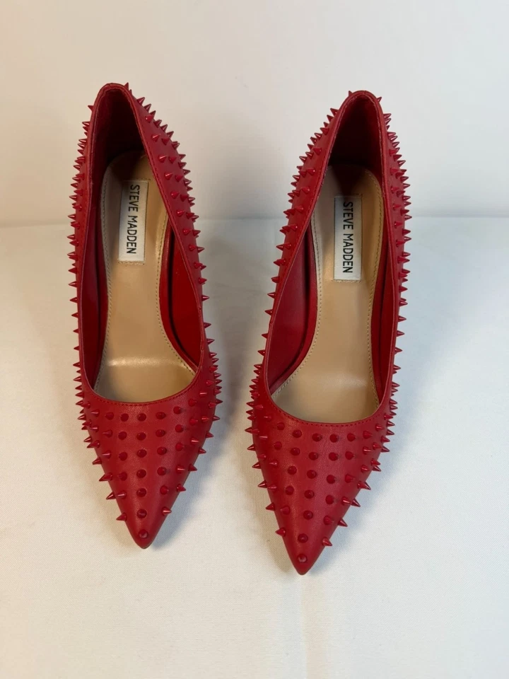 Zapatos de salón Steve Madden Vala rojos puntiagudos para mujer talla 7 formales de tacón de aguja alto elegantes Foto 2 de 4