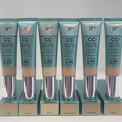 Authentic IT Cosmetics CC+ Cream Natural Matte Foundation with SPF 40,30 SHADES