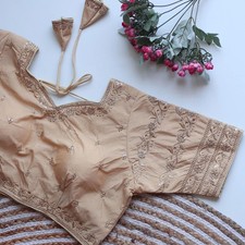 Women's Half Sleeves Embroidery Work Blouse Indian Designer Casual Wear Choli