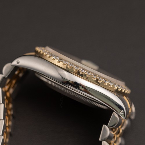 Rolex Datejust 16233 Diamants Biseau Montre 36mm Vert Cadran Mop , 2.10ct - Photo 4 sur 9