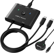 KCEVE 2-in-1 USB-C KVM Switch | Switcher für...