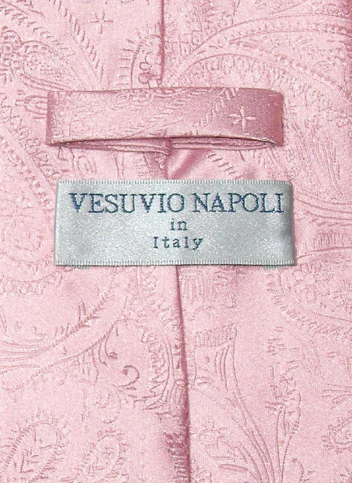 Juego de corbata y pañuelo Vesuvio Napoli rosa PAISLEY a juego para hombre Foto 2 de 2
