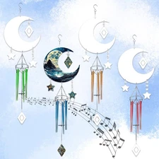 4 Packs Sublimation Wind Chime Wind Spinner Blanks Set 3D Aluminum Metal Wind...