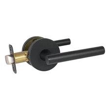 Design House Eastport Metal Passage Door Lever in Matte Black Finish