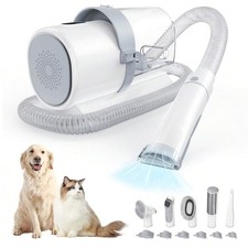 Pet Grooming Vacuum Kit Dog Cat Hair Remover Low Noise Cordless Clipper 5 Tools